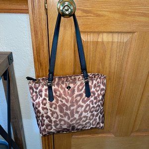 Kate Spade Nylon Taylor Purse Shoulder Bag Leopard Cheetah Animal Print
